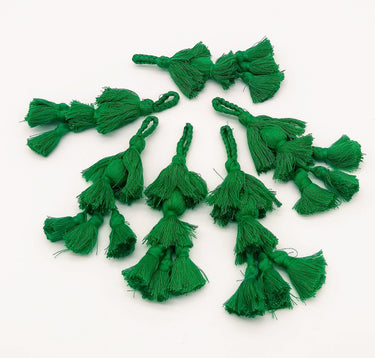 Dark Green Tassels, Cotton Tassels, Bohemian